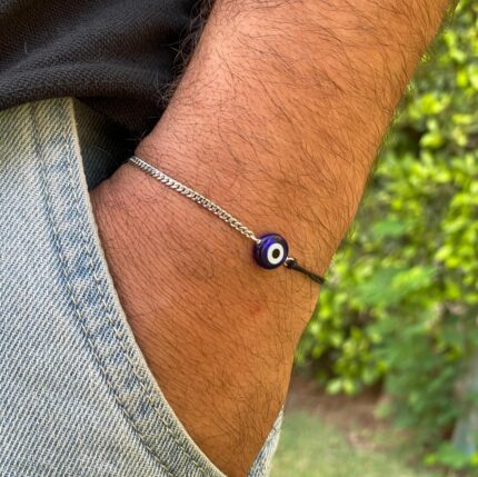 Half black grommet bracelet